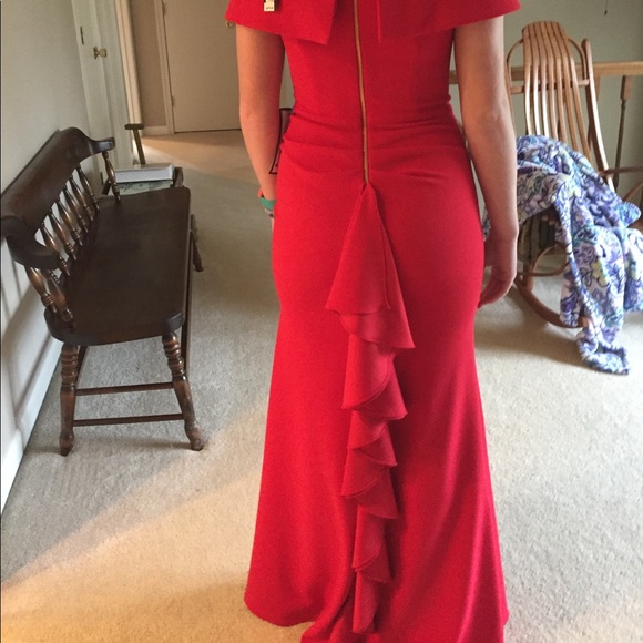 size 6 stretchy off the shoulder prom dress - Picture 3 of 3